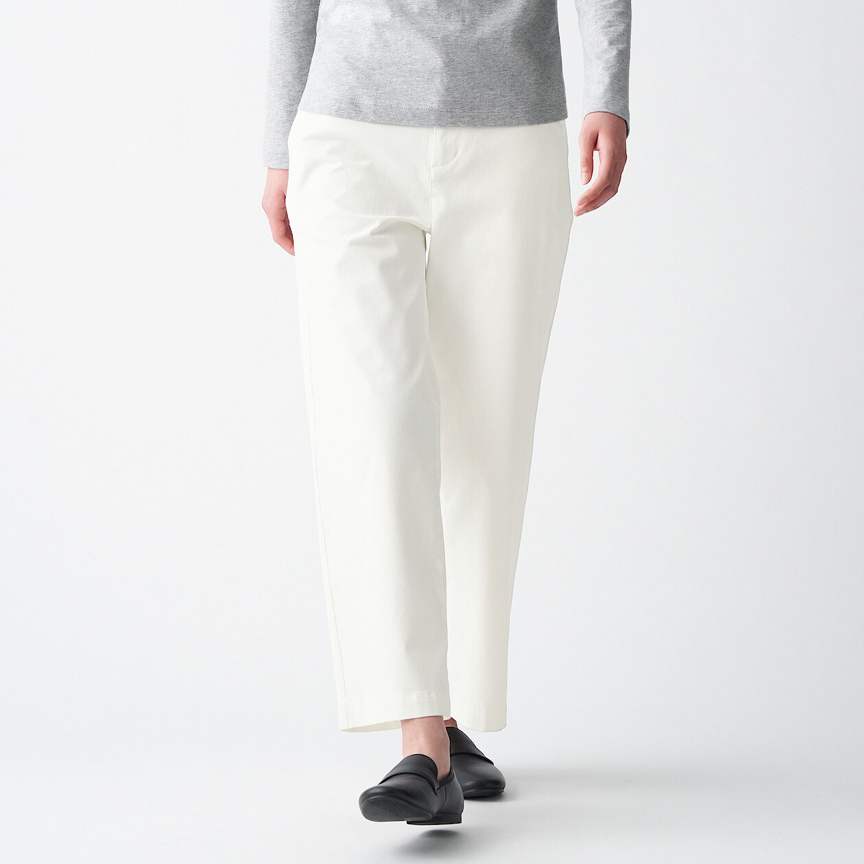 縦横ストレッチチノワイドパンツ 欧米サイズ 婦人ｘｌ オフ白 海外サイズ 婦人 レディース 通販 無印良品