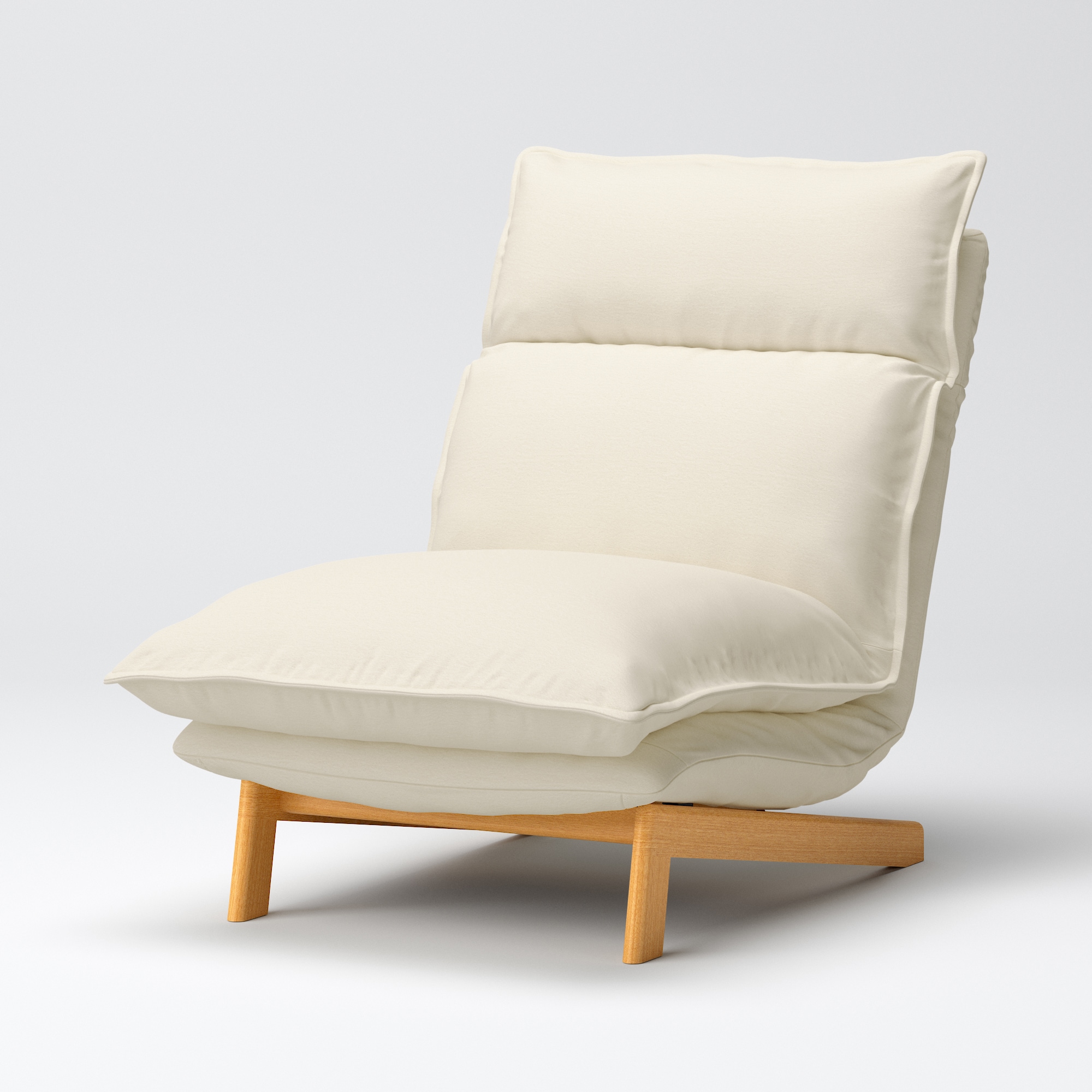 ハイバックリクライニングソファ　洗いざらしの綿帆布カバー