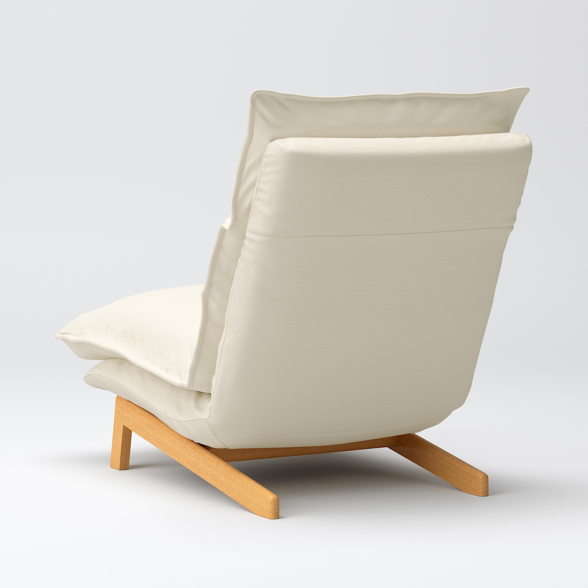 ハイバックリクライニングソファ　洗いざらしの綿帆布カバー