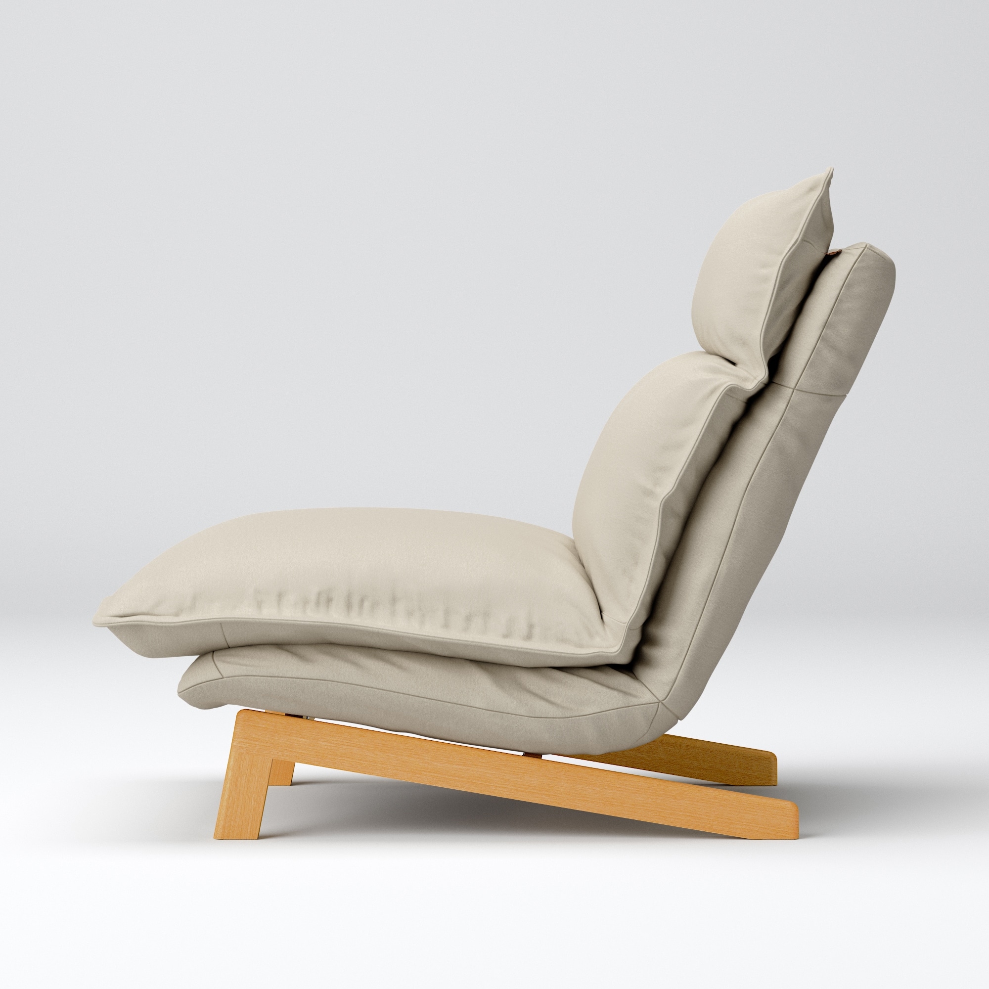 ハイバックリクライニングソファ　洗いざらしの綿帆布カバー