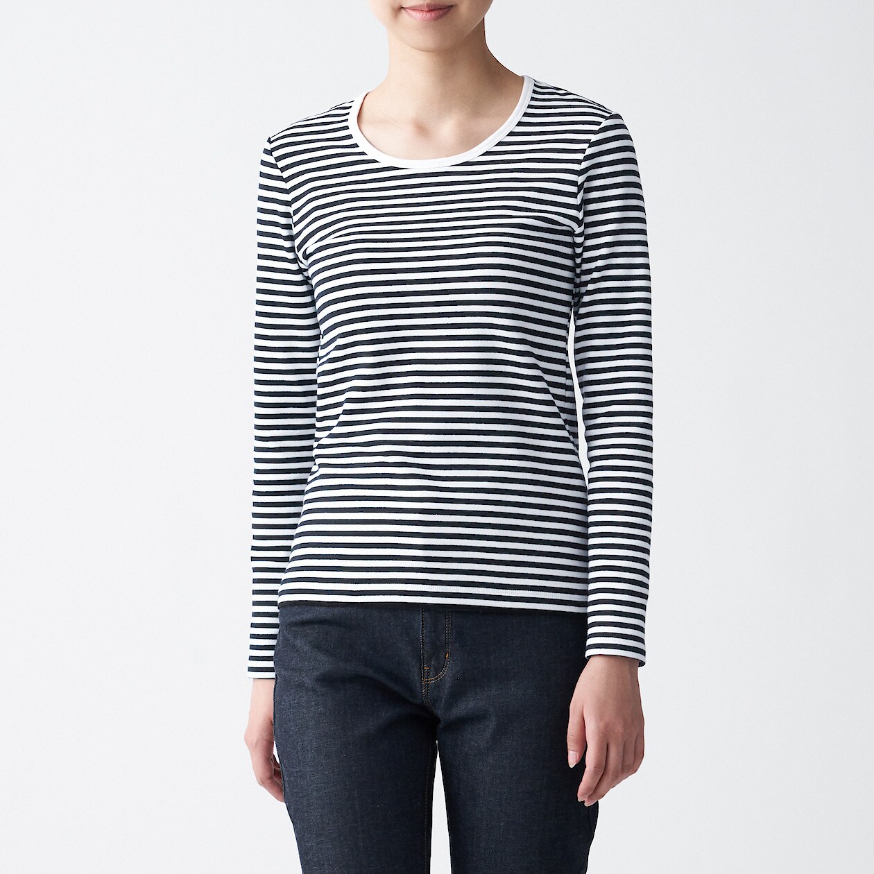 ストレッチフライス編みクルーネック長袖tシャツ ボーダー 欧米サイズ 婦人xs 黒 柄 ゆったりサイズ 海外規格 婦人ウェア 通販 無印 良品 ストレッチフライス編みクルーネック長袖tシャツ ボーダー 欧米サイズ 婦人xs 黒 柄 ゆったりサイズ 海外規格 婦人ウェア 通販 無印 良品