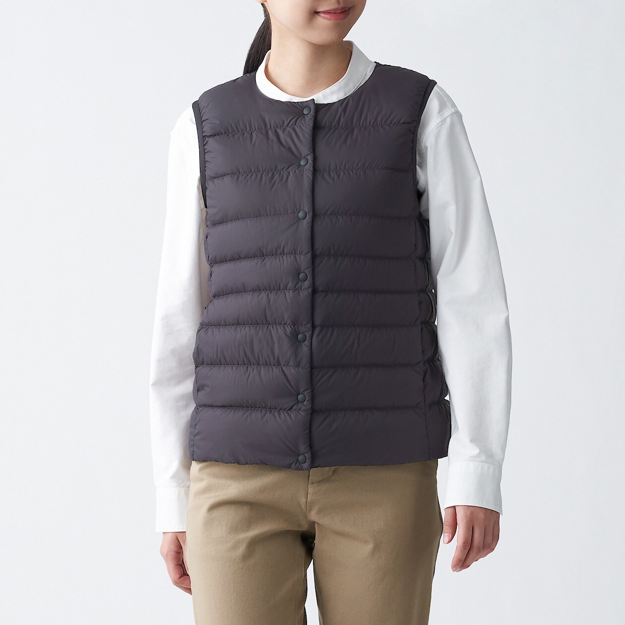 軽量ポケッタブルダウンベスト 婦人ｘｌ ダークグレー ジャケット コート 婦人 レディース 通販 無印良品