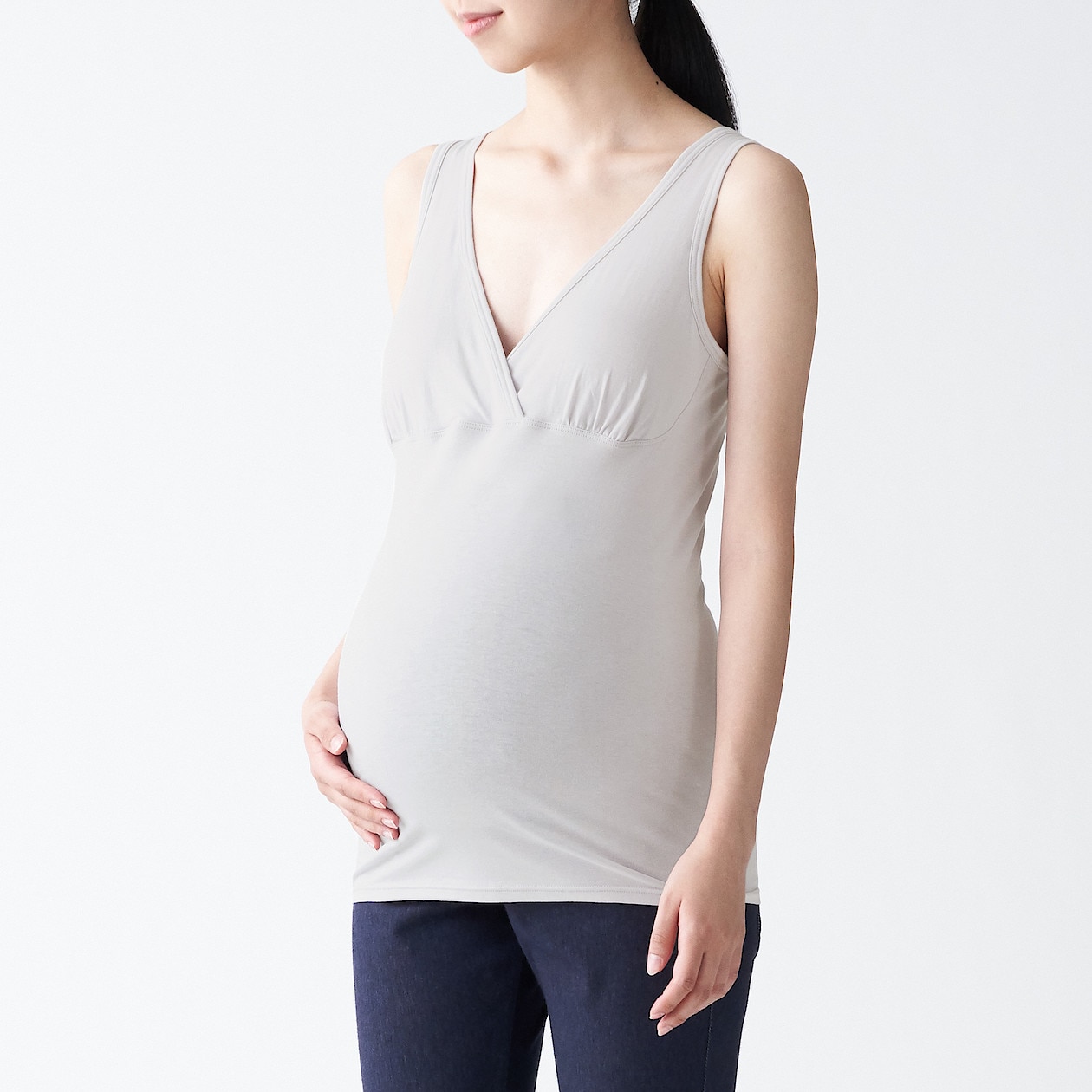 シルク入り授乳に便利なカップ入りタンクトップ マタニティm l ライトグレー マタニティ 通販 無印良品 シルク入り授乳に便利なカップ入りタンクトップ マタニティm l ライトグレー マタニティ 通販 無印良品