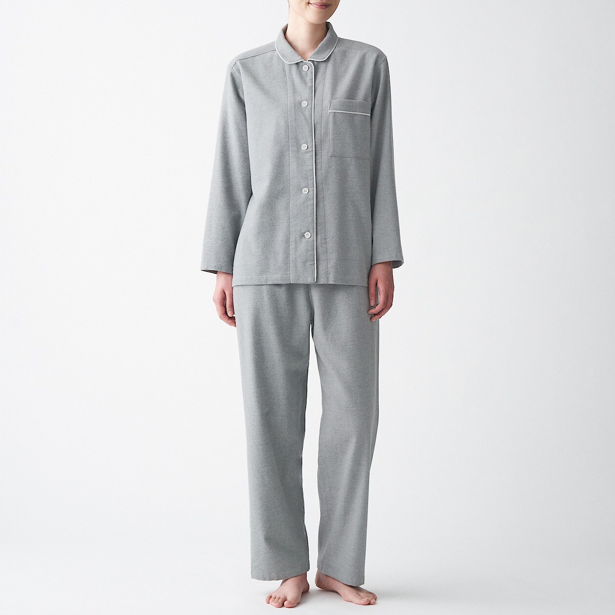 脇に縫い目のない フランネルパジャマ 婦人ｓ ｍ グレー パジャマ 婦人 レディース 通販 無印良品