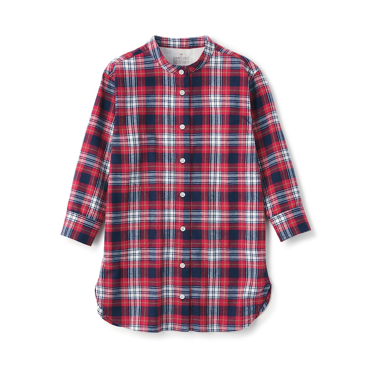 インド綿 フランネルシャツワンピース キッズ キッズ１１０ 赤 チェック キッズトップス 通販 無印良品