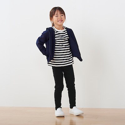 インド綿フライス編み十分丈レギンスパンツ キッズ キッズ１１０ 黒 キッズボトムス 通販 無印良品