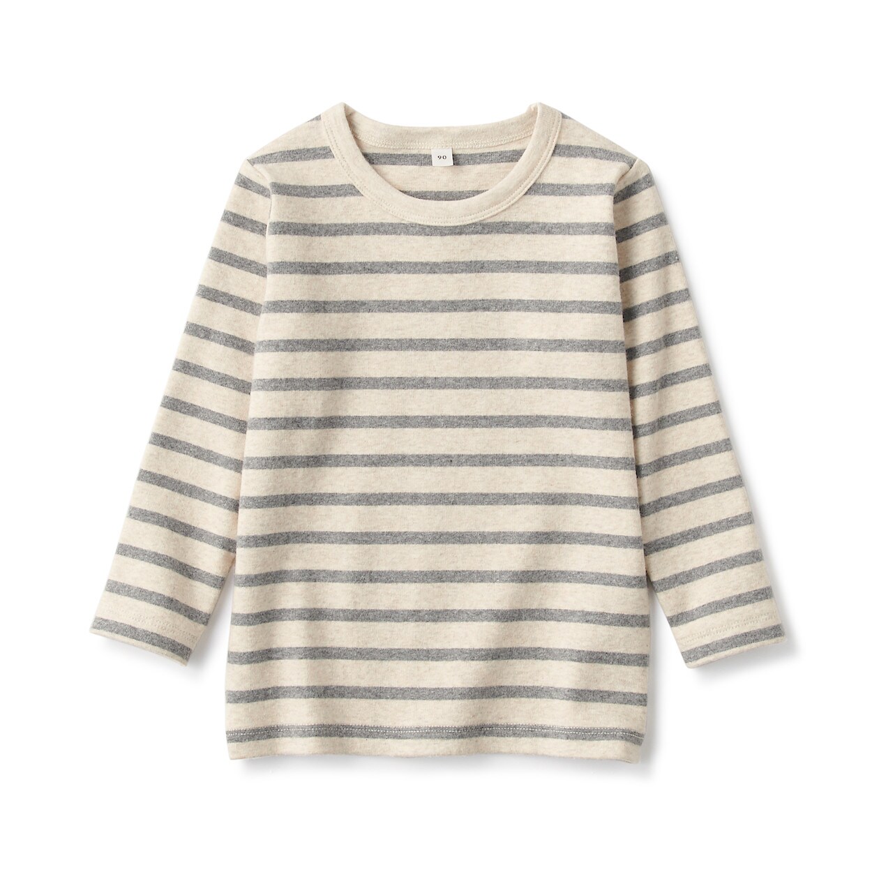 インド綿起毛フライス長袖ｔシャツ ベビー ベビー８０ ミディアムグレー ボーダー 通販 無印良品