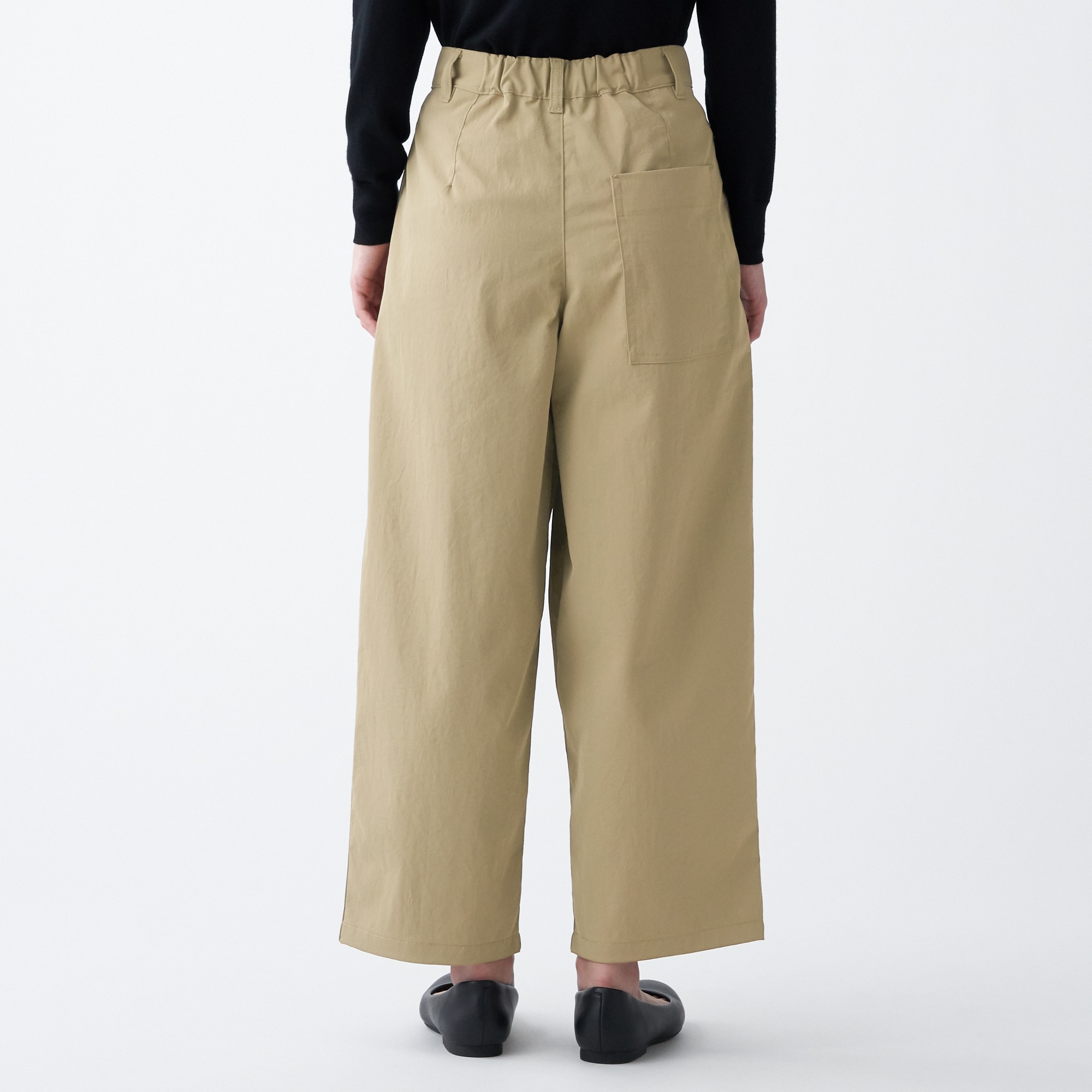 撥水ストレッチチノタックワイドパンツ