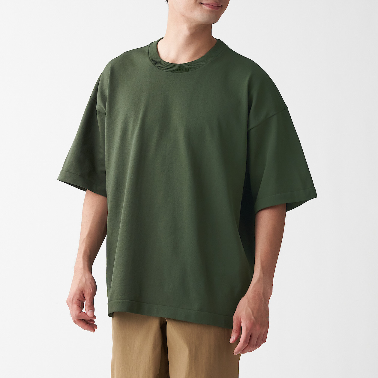丈夫で洗えるニットtシャツ l xl カーキグリーン tシャツ カットソー 半袖 紳士 メンズ 通販 無印良品 丈夫で洗えるニットtシャツ l xl カーキグリーン tシャツ カットソー 半袖 紳士 メンズ 通販 無印良品