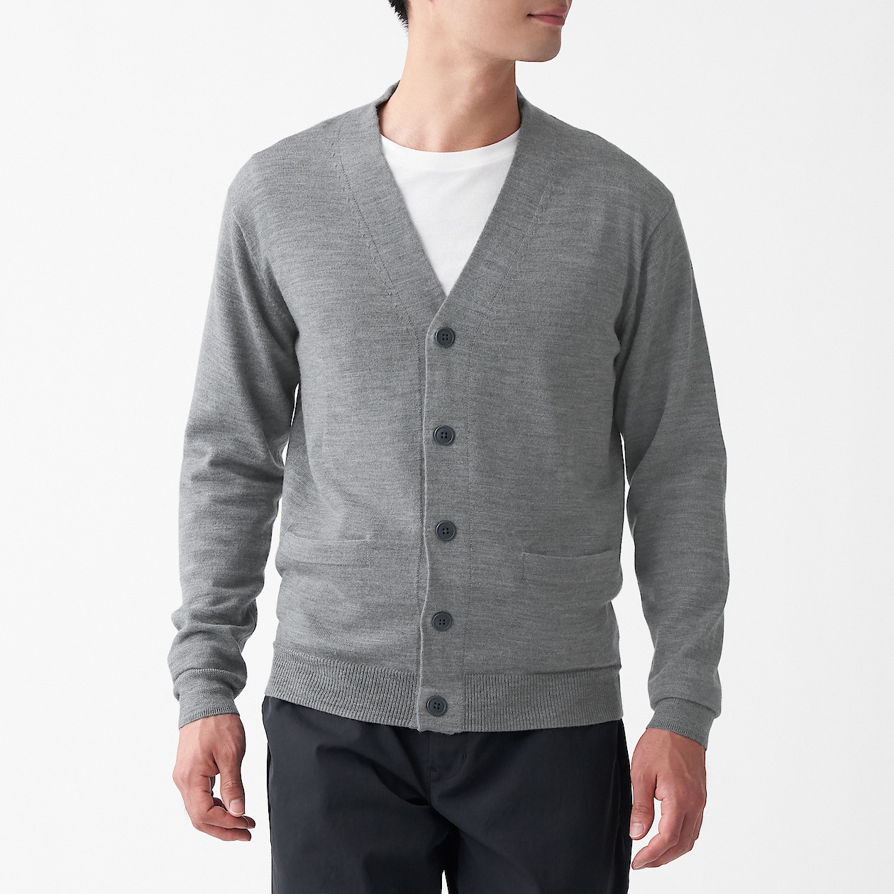メリノウール洗えるｖネックカーディガン 紳士ｓ グレー カーディガン 紳士 メンズ 通販 無印良品