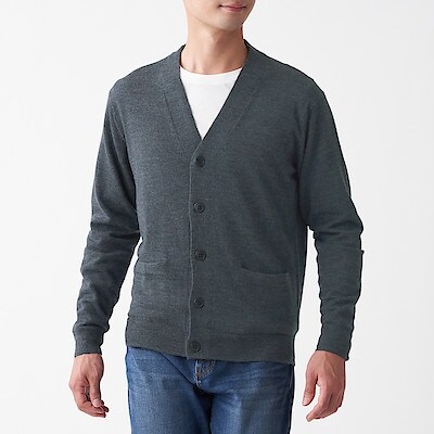 メリノウール洗えるｖネックカーディガン 紳士ｓ ダークグレー カーディガン 紳士 メンズ 通販 無印良品