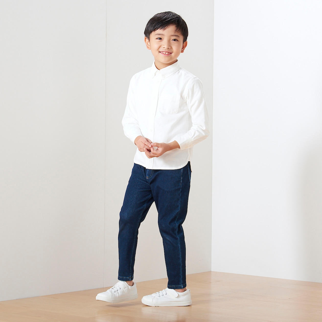 らくらく動けるデニムテーパードパンツ キッズ キッズ110 ネイビー 通販 無印良品 らくらく動けるデニムテーパードパンツ キッズ キッズ110 ネイビー 通販 無印良品