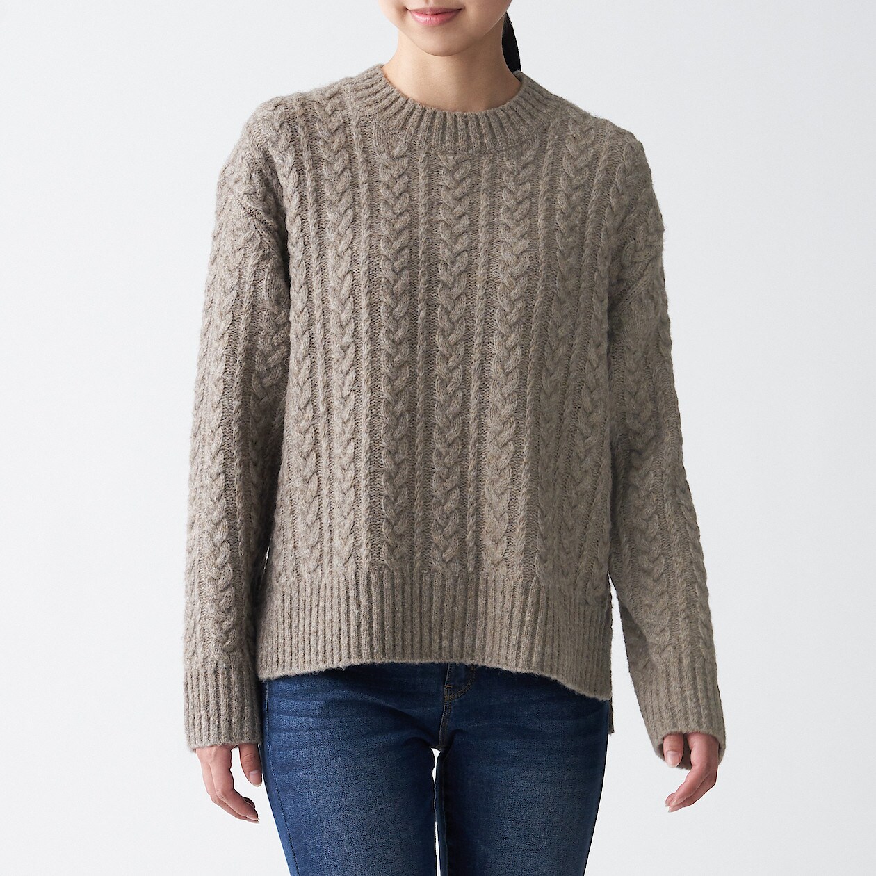 ヤク入りウール ケーブルセーター 婦人ｓ モカブラウン 通販 無印良品