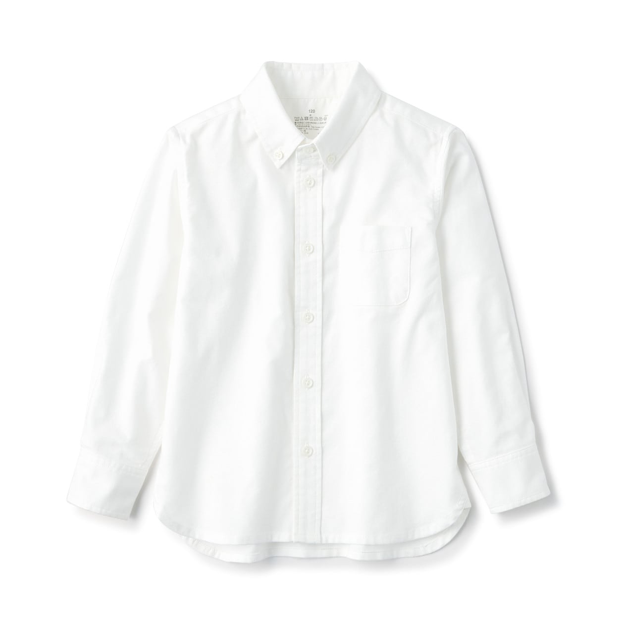 インド綿洗いざらしオックスボタンダウンシャツ キッズ キッズ１１０ オフ白 キッズトップス 通販 無印良品