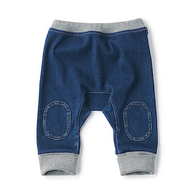 らくらく動けるデニムサルエルパンツ ベビー ハイハイ期ウエア７０ ８０ ブルー 新生児 通販 無印良品