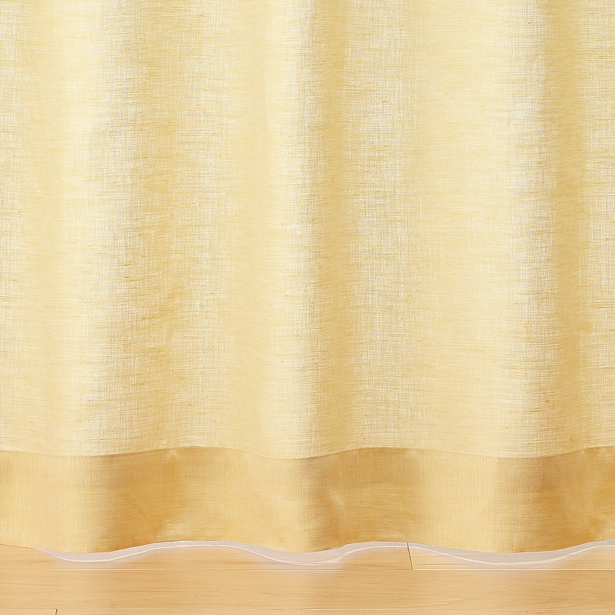 麻平織プリーツカーテン ２枚組 イエローグリーン 幅１００ 丈１７８ｃｍ カーテン 2枚組 通販 無印良品