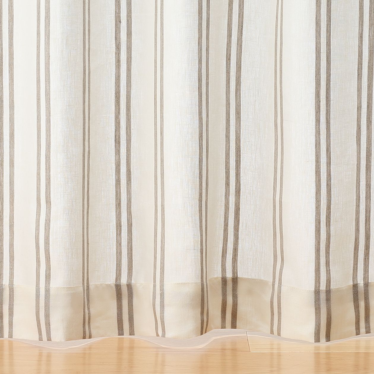 麻平織プリーツカーテン ２枚組 ダブルストライプ 幅１００ 丈１７８ｃｍ カーテン 2枚組 通販 無印良品