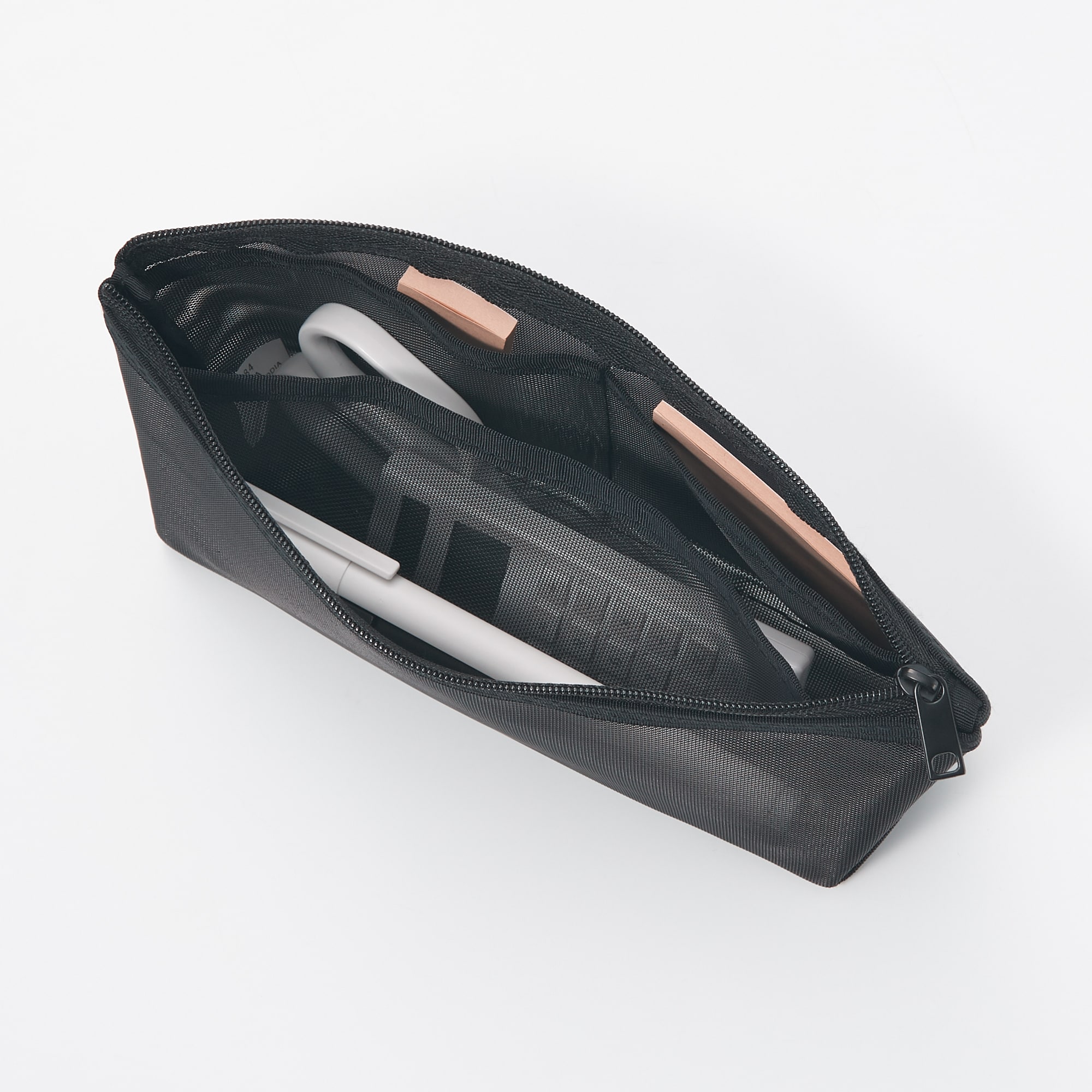 ナイロンメッシュペンケース　マチ付