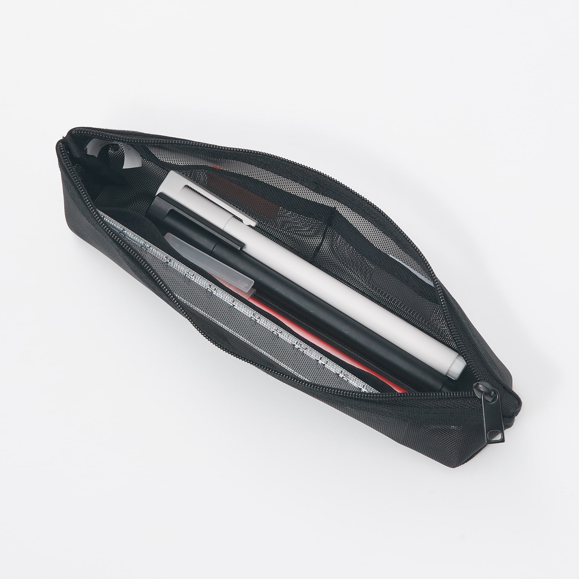 ナイロンメッシュペンケース　マチ付