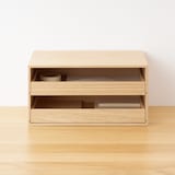 木製トレー収納２段引出