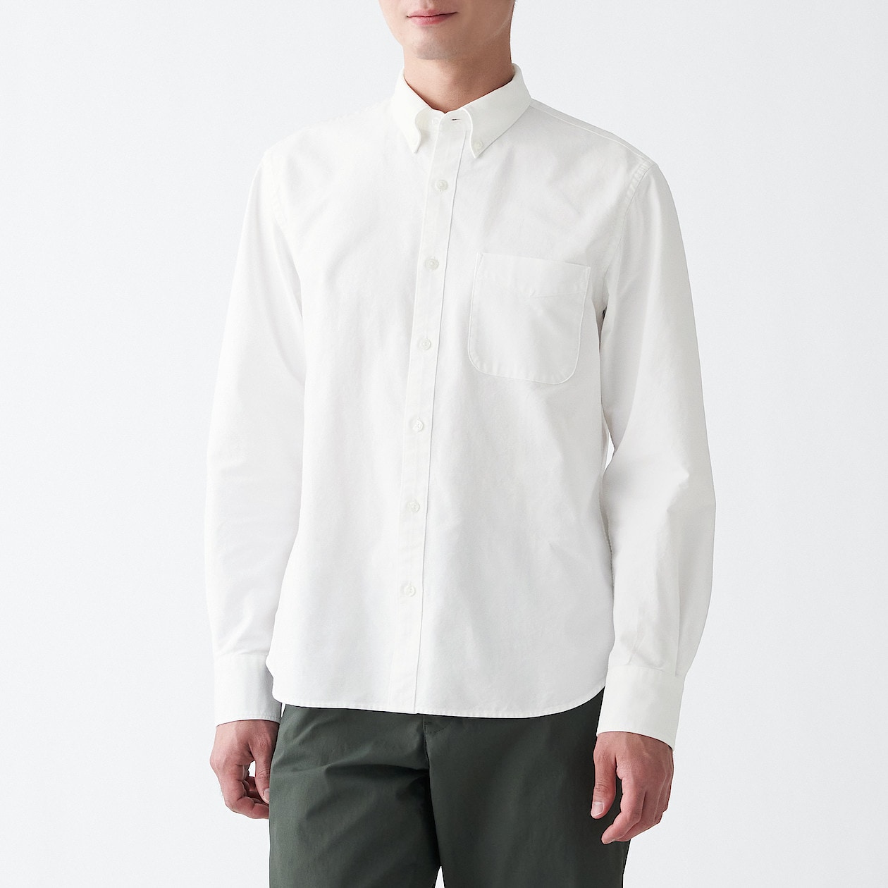 洗いざらしオックスボタンダウンシャツ 紳士ｘｓ 白 シャツ ワイシャツ 長袖 紳士 メンズ 通販 無印良品