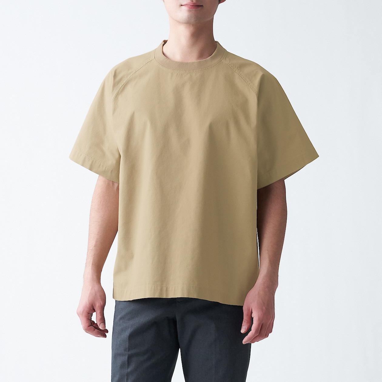 インド綿洗いざらし布帛ｔシャツ ｌ ｘｌ ベージュ シャツ ワイシャツ 半袖 紳士 メンズ 通販 無印良品