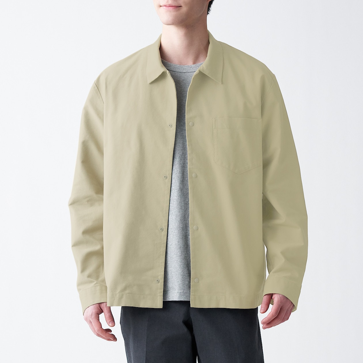 洗いざらしオックスボックスシルエットシャツ 紳士ｌ ライトグリーン シャツ ワイシャツ 長袖 紳士 メンズ 通販 無印良品