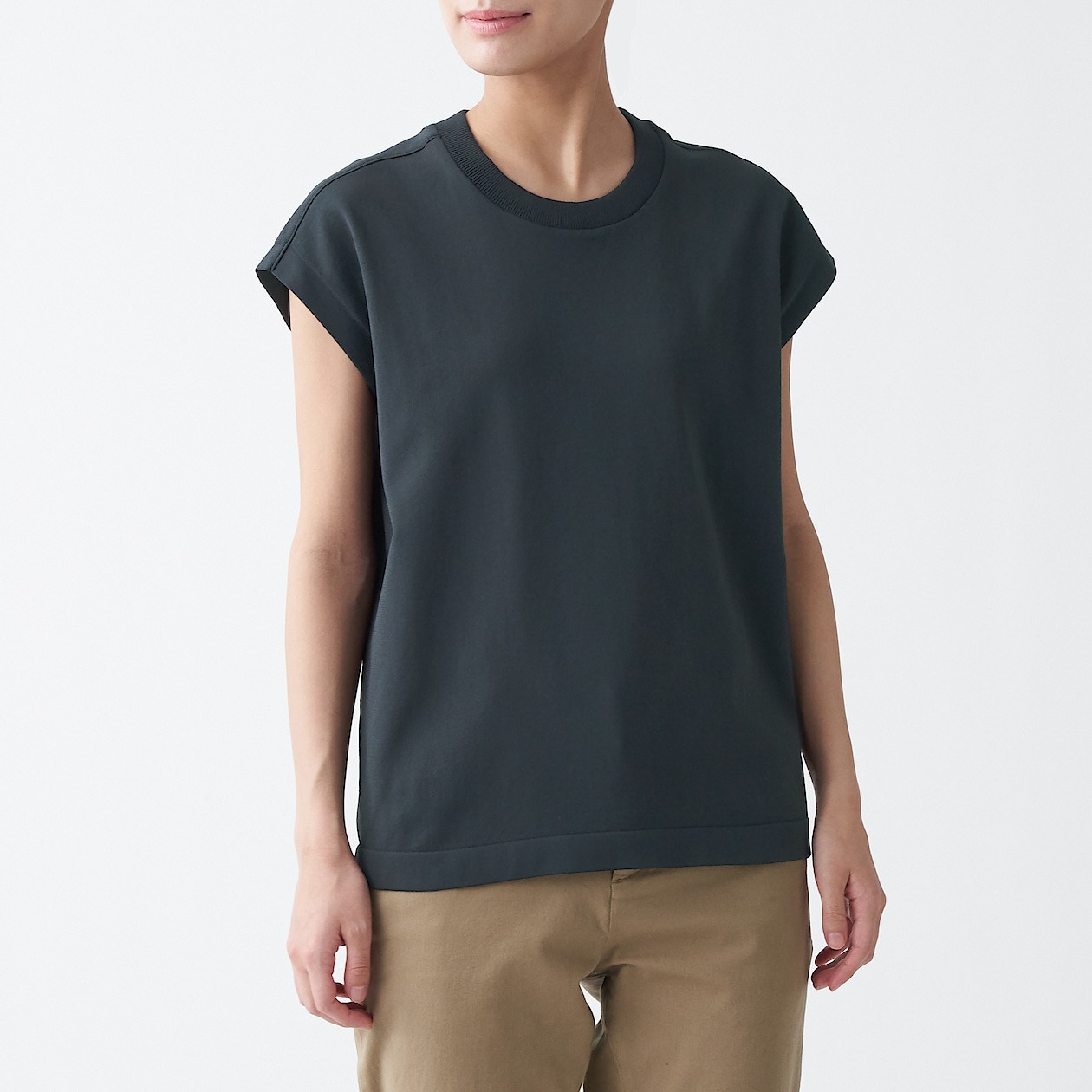 uvカット強撚スリーブレスニットtシャツ 婦人s ダークグレー Tシャツ カットソー 半袖 婦人 レディース 通販 無印良品 uvカット強撚スリーブレスニットtシャツ 婦人s ダークグレー Tシャツ カットソー 半袖 婦人 レディース 通販 無印良品