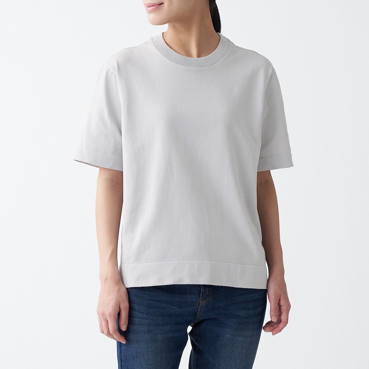 uvカット強撚半袖ニットtシャツ 婦人m ライトシルバーグレー Tシャツ カットソー 半袖 婦人 レディース 通販 無印良品 uvカット強撚半袖ニットtシャツ 婦人m ライトシルバーグレー Tシャツ カットソー 半袖 婦人 レディース 通販 無印良品