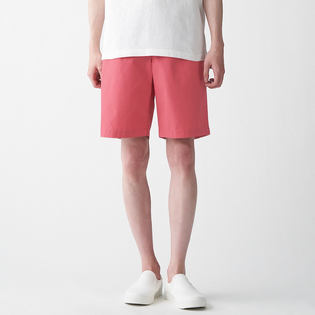 インド綿 洗いざらしポプリンショートパンツ 紳士ｍ 赤 パンツ 紳士 メンズ 通販 無印良品