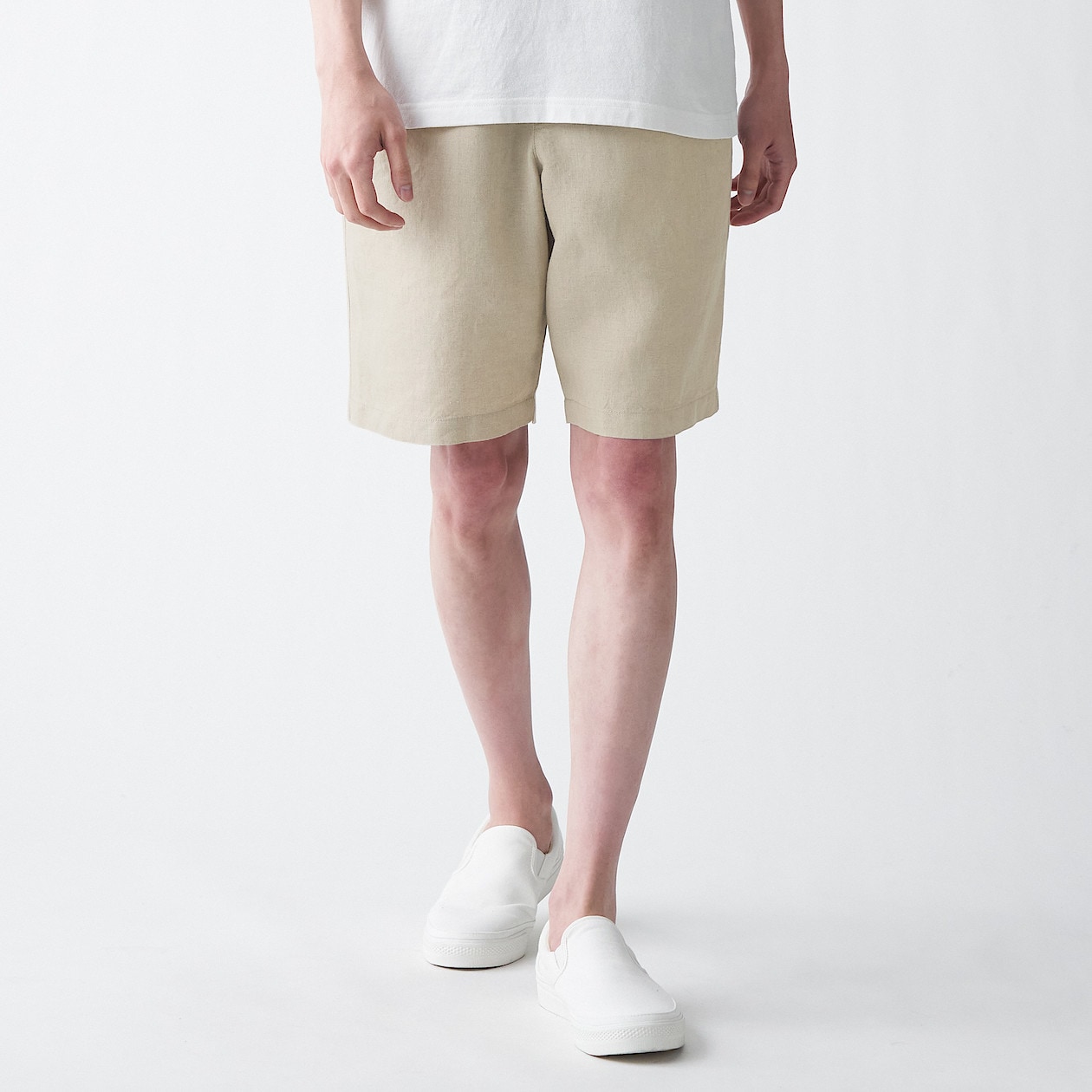 フレンチリネンショートパンツ 紳士ｘｌ 生成 通販 無印良品