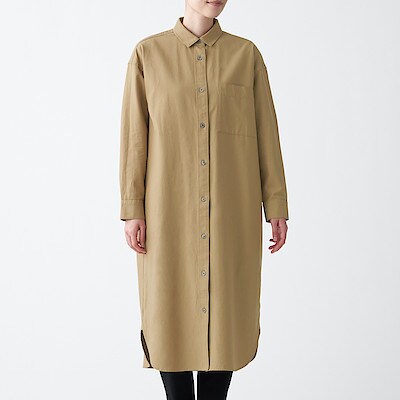 洗いざらしオックスシャツワンピース 婦人ｍ ｌ キャメル ワンピース チュニック 婦人 レディース 通販 無印良品