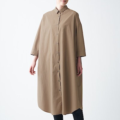 インド綿高密度織りシャツワンピース ｏｎｅ ｓｉｚｅ モカブラウン One All お家時間を快適に過ごす服 婦人 レディース 通販 無印良品