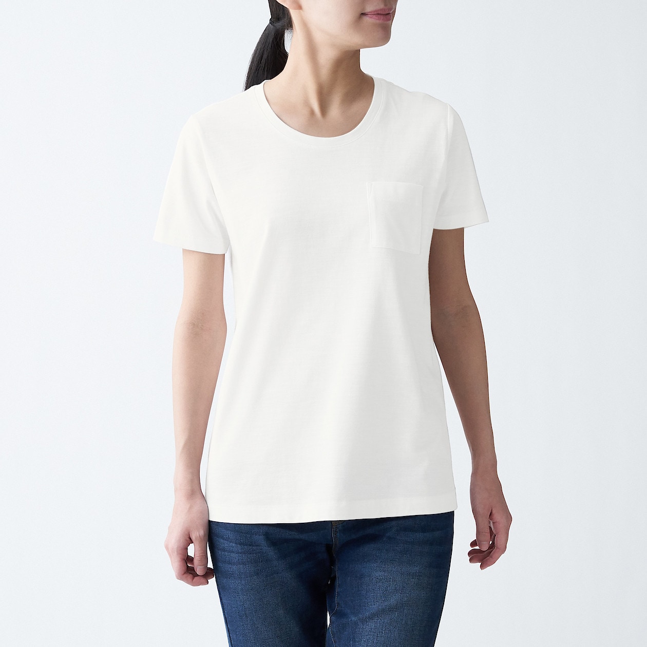 ムラ糸天竺編みクルーネックtシャツ 婦人xxl 白 Tシャツ カットソー 半袖 婦人 レディース 通販 無印良品