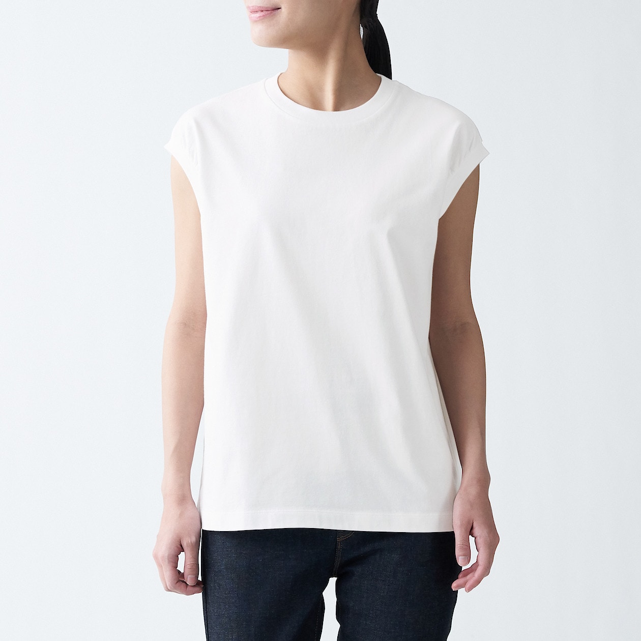 インド綿天竺編みスリーブレスtシャツ 白 婦人xs 白 Tシャツ カットソー 半袖 婦人 レディース 通販 無印良品 インド綿天竺編みスリーブレスtシャツ 白 婦人xs 白 Tシャツ カットソー 半袖 婦人 レディース 通販 無印良品