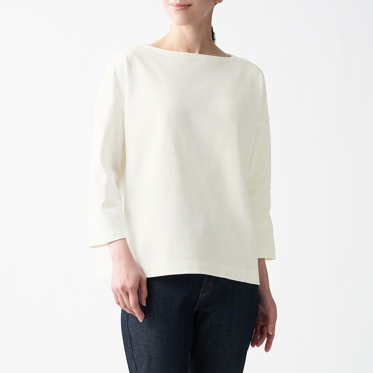 太番手天竺編みボートネック七分袖tシャツ 無地 ボーダー 婦人m l 白 tシャツ カットソー 長袖 七分袖 婦人 レディース 通販 無印良品 太番手天竺編みボートネック七分袖tシャツ 無地 ボーダー 婦人m l 白 tシャツ カットソー 長袖 七分袖 婦人 レディース 通販 無印良品