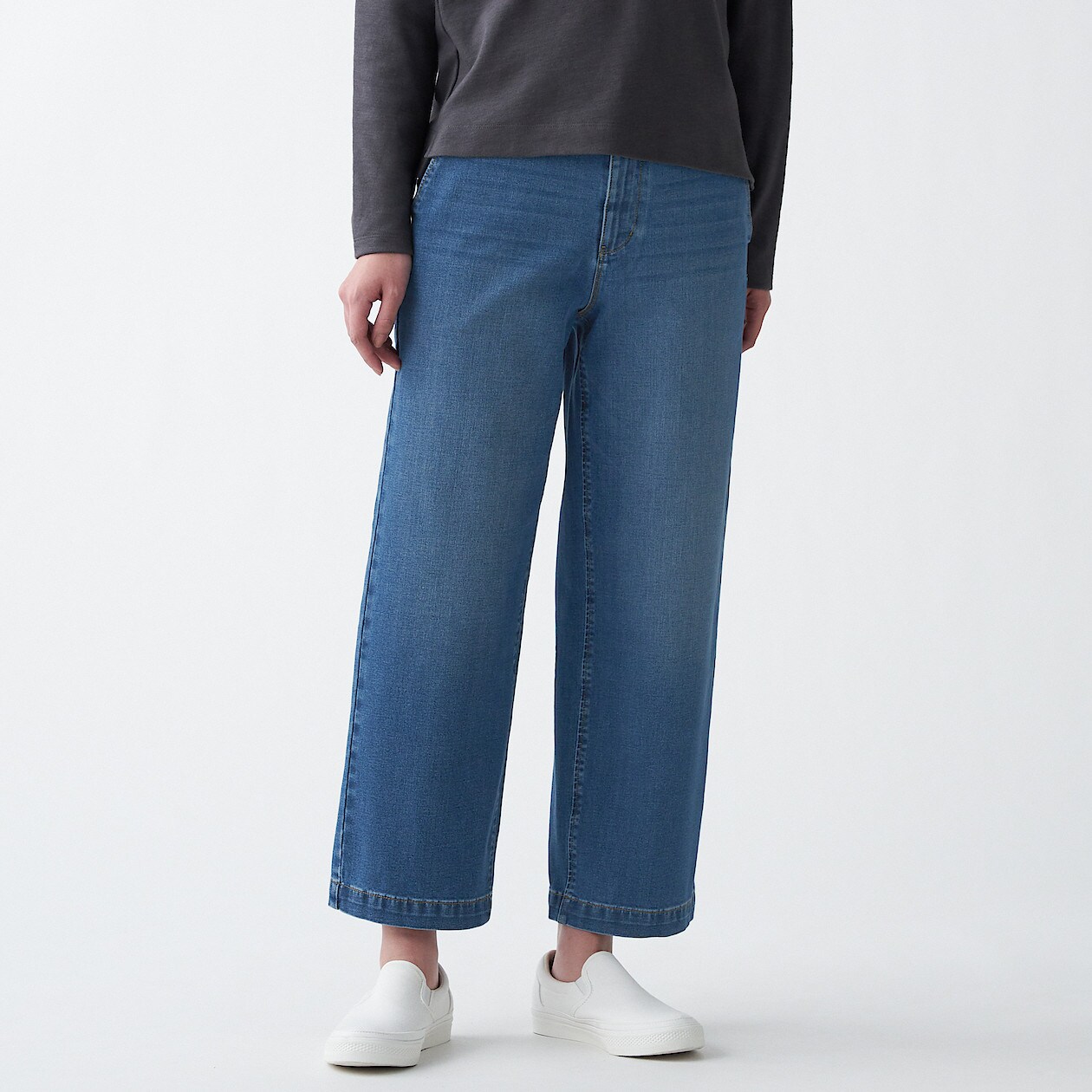 縦横ストレッチデニムワイドパンツ 婦人ｘｓ ブルー パンツ 婦人 レディース 通販 無印良品