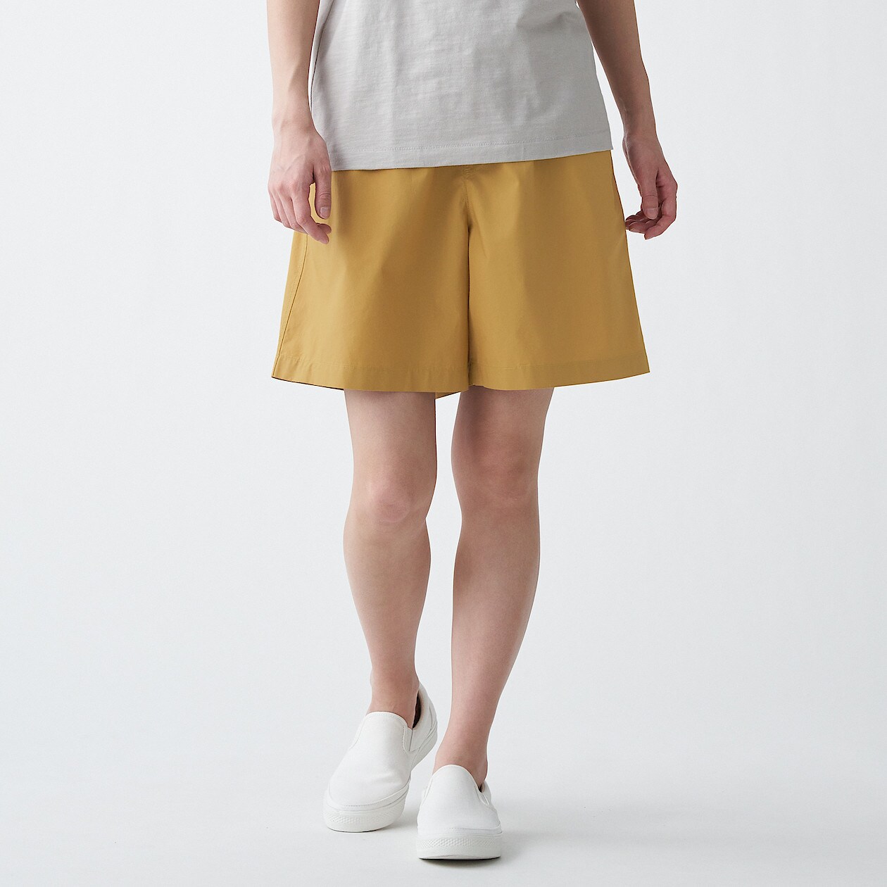 インド綿洗いざらしポプリンショートパンツ 婦人ｓ マスタード パンツ 婦人 レディース 通販 無印良品