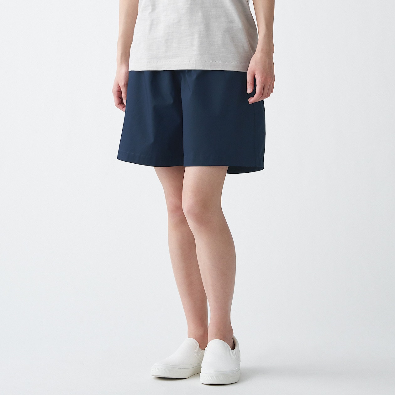 インド綿洗いざらしポプリンショートパンツ 婦人ｘｌ ダークネイビー パンツ 婦人 レディース 通販 無印良品