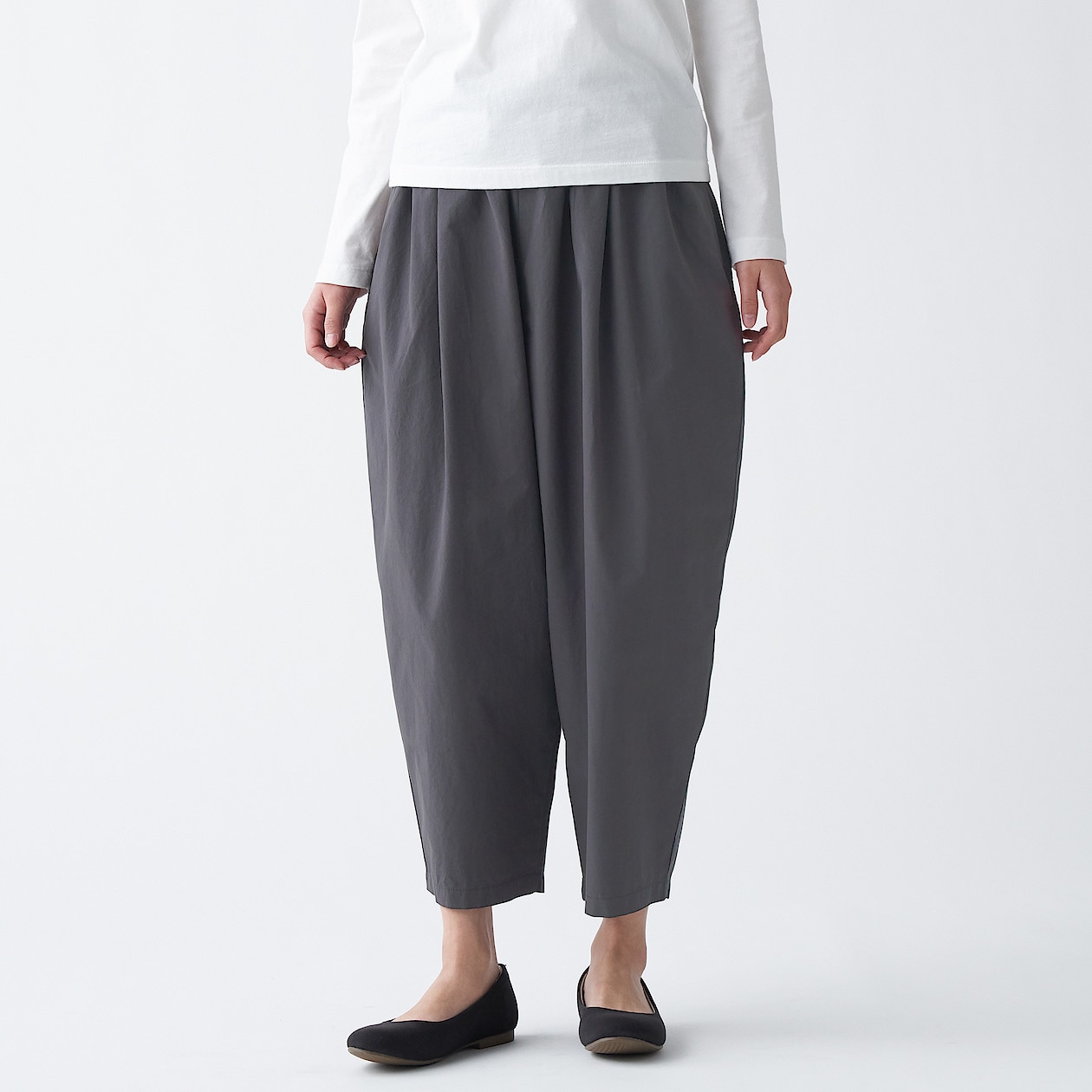 インド綿高密度織りテーパードパンツ ｏｎｅ ｓｉｚｅ ダークグレー One All お家時間を快適に過ごす服 婦人 レディース 通販 無印良品