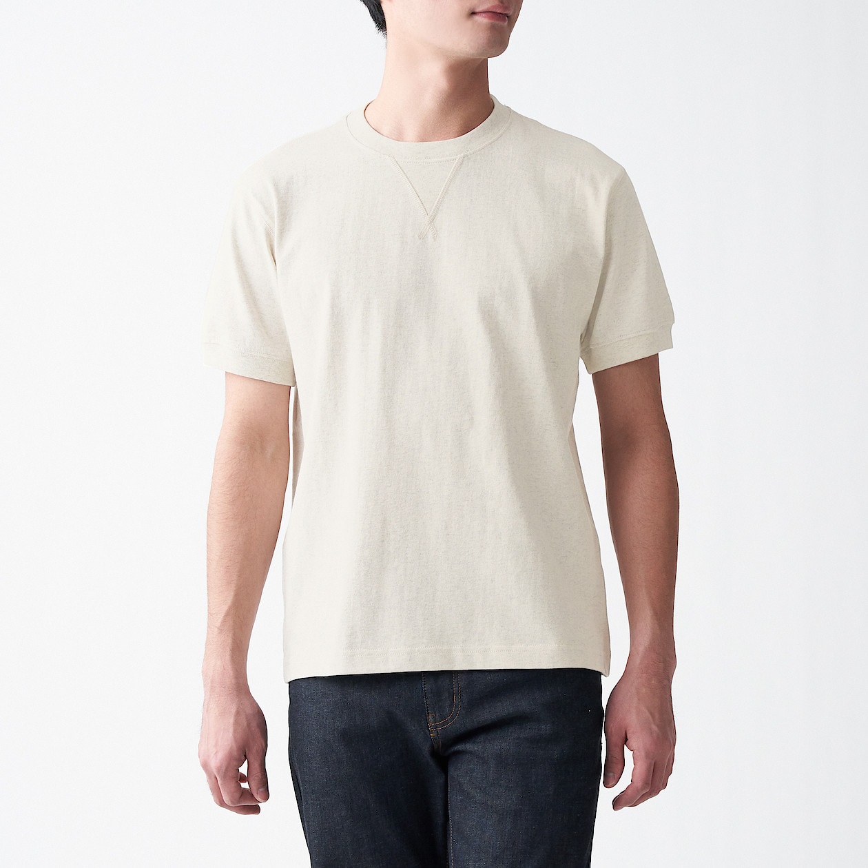 太番手天竺編みガゼット付ｔシャツ 紳士ｓ オートミール ｔシャツ カットソー 半袖 紳士 メンズ 通販 無印良品