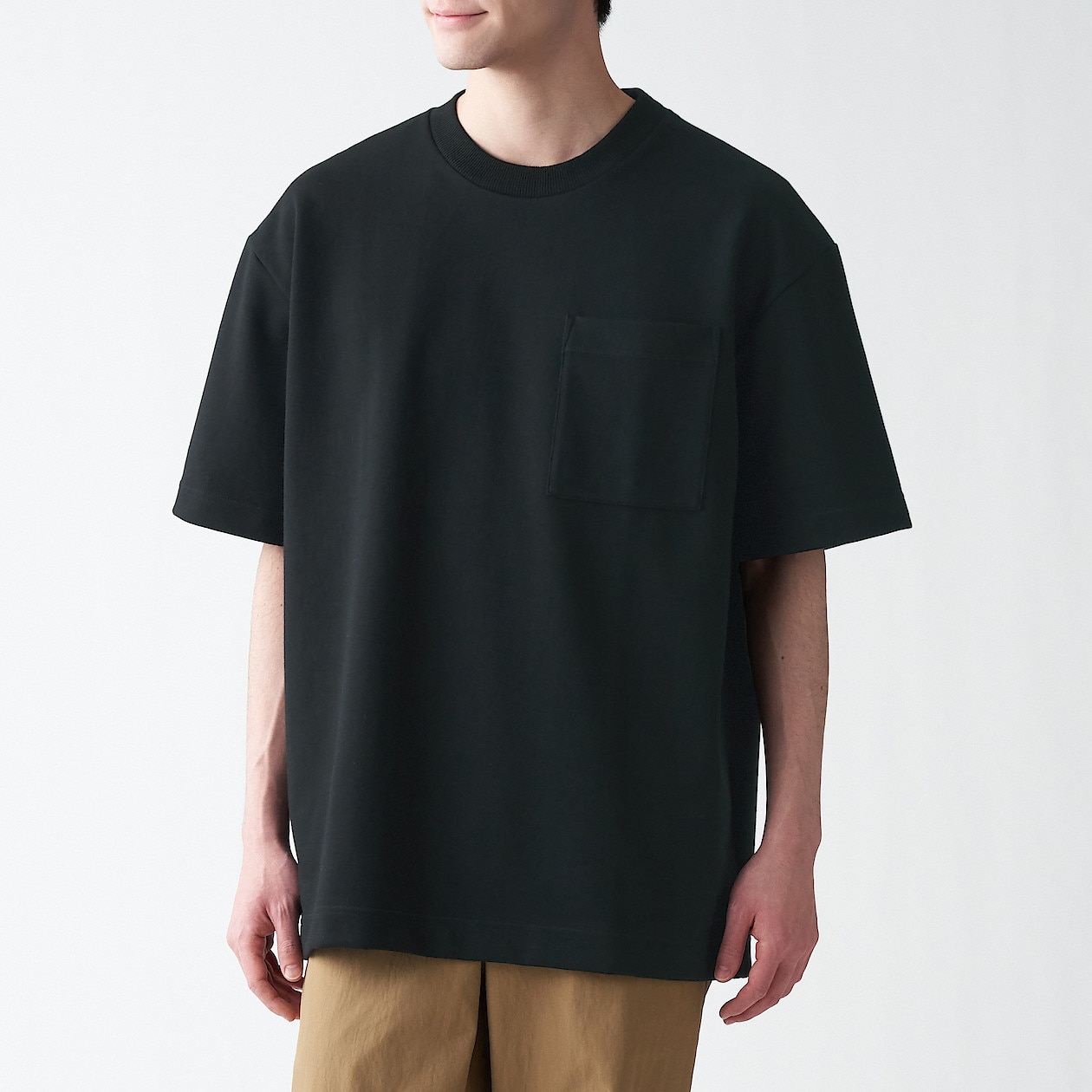 インド綿混二重編みビッグｔシャツ ｌ ｘｌ 黒 ｔシャツ カットソー 半袖 紳士 メンズ 通販 無印良品