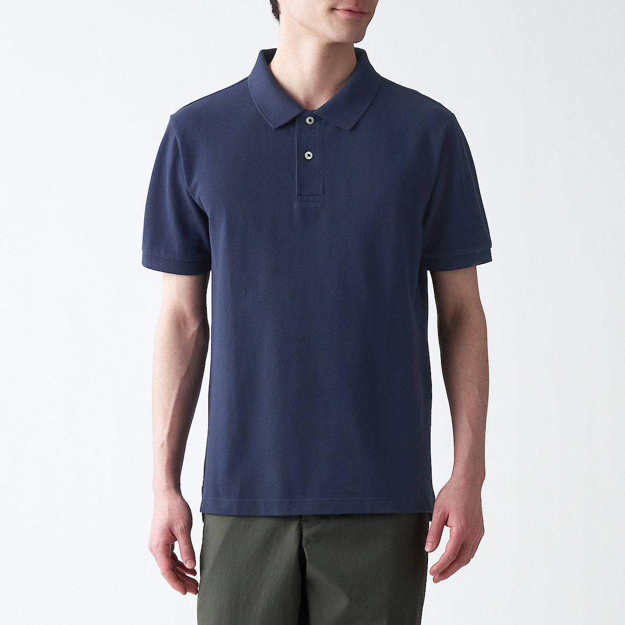 洗いざらし鹿の子ポロシャツ 紳士ｍ ダークネイビー ポロシャツ 紳士 メンズ 通販 無印良品