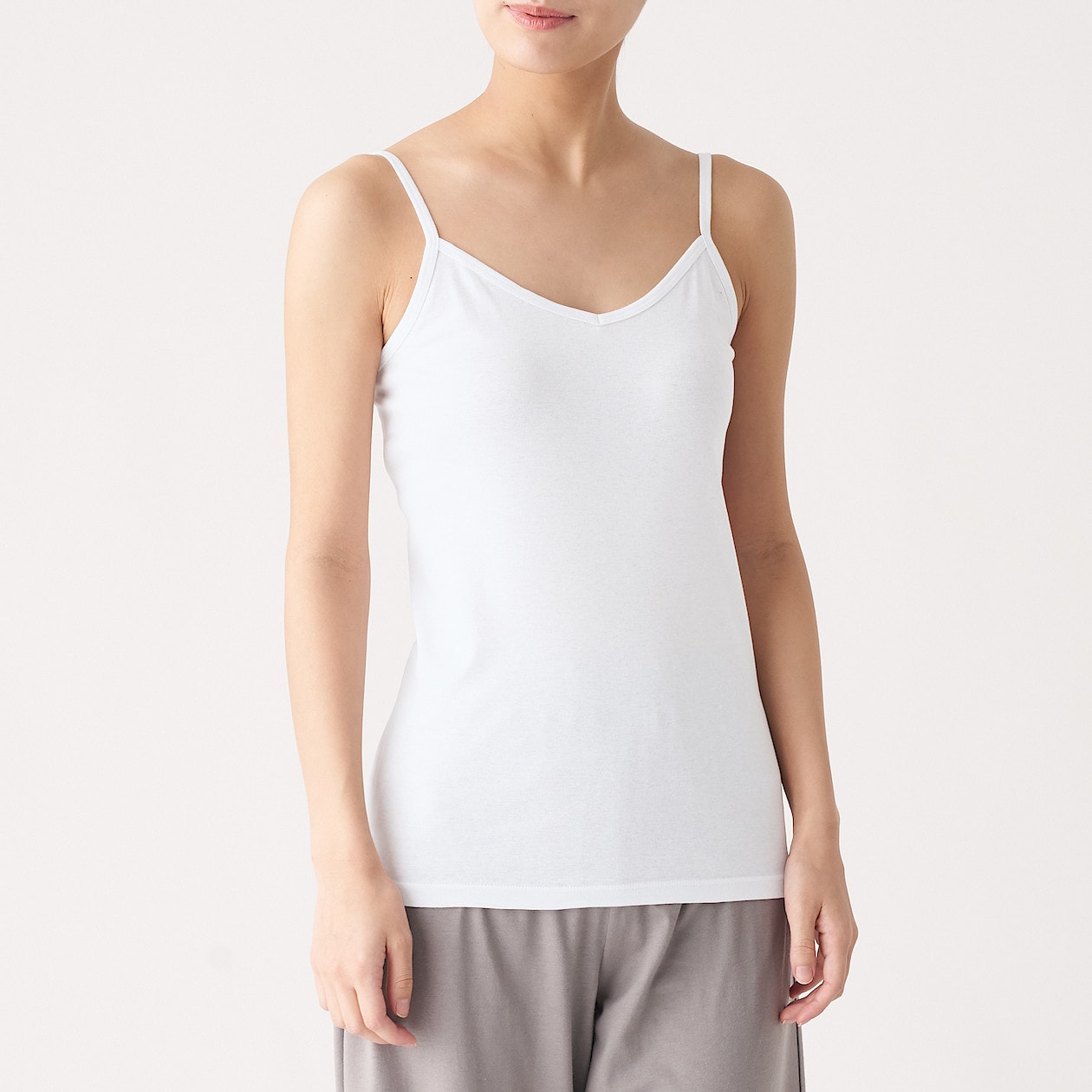 綿でさらっとキャミソール 婦人ｌ 白 さらっとインナー 婦人 レディース 通販 無印良品
