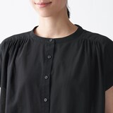 洗いざらし強撚フレンチスリーブブラウス
