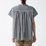 洗いざらし強撚フレンチスリーブブラウス