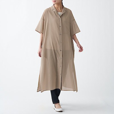 インド綿強撚シャツワンピース ｏｎｅ ｓｉｚｅ モカブラウン One All お家時間を快適に過ごす服 婦人 レディース 通販 無印良品