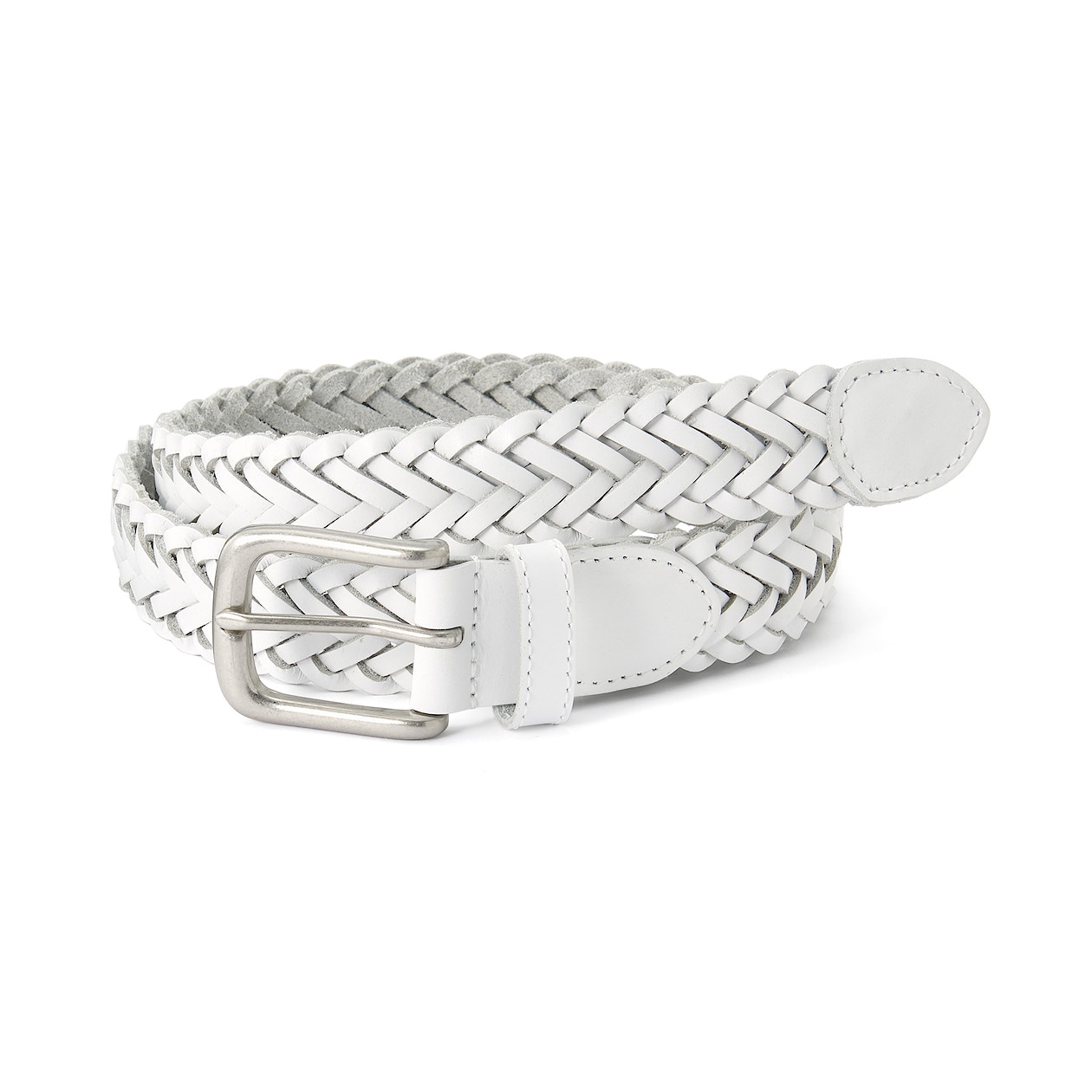 ヌメ革 端材を使ったメッシュベルト 白 通販 無印良品