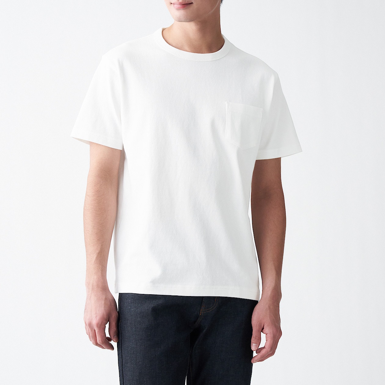 太番手天竺編みポケット付ｔシャツ 紳士ｓ オフ白 ｔシャツ カットソー 半袖 紳士 メンズ 通販 無印良品