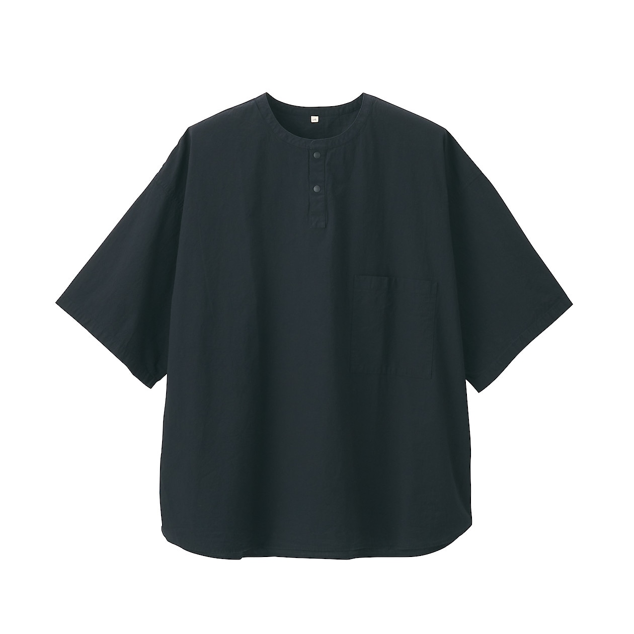 男女兼用 強撚洗いざらしポプリンプルオーバー半袖シャツ ｓ ｍ 黒 Muji Labo シャツ 通販 無印良品